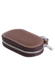 Men Leather Car Key Wallet Nanny Key Holder Organizer Key Chain Women Zipper Key Case Unisex