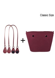 1 Set Lining Fabric Insert Interior Pocket with 85cm Obag Long Handles Microfiber Leather Handles for Classic Small O Bag Accessories