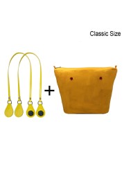 1 Set Lining Fabric Insert Interior Pocket with 85cm Obag Long Handles Microfiber Leather Handles for Classic Small O Bag Accessories