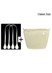 1 Set Lining Fabric Insert Interior Pocket with 85cm Obag Long Handles Microfiber Leather Handles for Classic Small O Bag Accessories