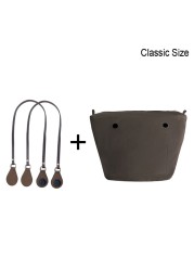 1 Set Lining Fabric Insert Interior Pocket with 85cm Obag Long Handles Microfiber Leather Handles for Classic Small O Bag Accessories