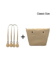 1 Set Lining Fabric Insert Interior Pocket with 85cm Obag Long Handles Microfiber Leather Handles for Classic Small O Bag Accessories