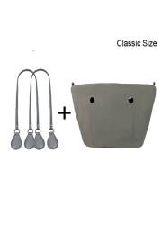 1 Set Lining Fabric Insert Interior Pocket with 85cm Obag Long Handles Microfiber Leather Handles for Classic Small O Bag Accessories