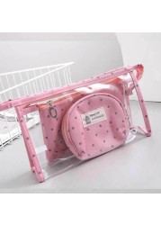 3 Set Casual Women Travel Cosmetic Bag PVC Leather Zipper Make Up Transparent Makeup Bag Organizer Storage Pouch Toiletry Bags