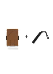 SEMORID Genuine Leather Skin Rfid Credit Card Holder Metal Men Wallets 2021 Badge Pilot Card Holder Small Size Card Wallet