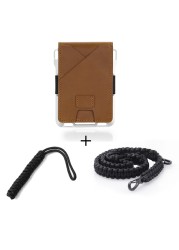 SEMORID Genuine Leather Skin Rfid Credit Card Holder Metal Men Wallets 2021 Badge Pilot Card Holder Small Size Card Wallet