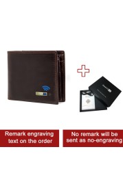 Smart Anti-lost Wallet Compatible Leather Short Credit Card Holders Male Coin Purse Genuine Leather Men Wallets Free Engraving