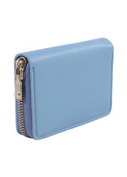 Women PU Zipper Cash ID Card Credit Card Holder Pure Color Business Card Case Name Card Holder Card Holder