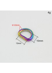 Heavy Duty Metal Sewing Rings, Rainbow Open D-Ring Belt Rings, 10-50 Pieces, Full Size 10-13-15-25-32-38mm, For Sewing Wholesale