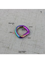 حلقات معدنية متينة للخياطة ، حلقات حزام بحلقة d مفتوحة بألوان قوس قزح ، 10-50 قطعة ، مقاس كامل 10-13-15-25-32-38 مم ، للخياطة بالجملة