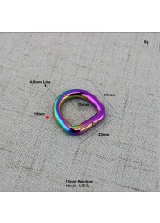 Heavy Duty Metal Sewing Rings, Rainbow Open D-Ring Belt Rings, 10-50 Pieces, Full Size 10-13-15-25-32-38mm, For Sewing Wholesale