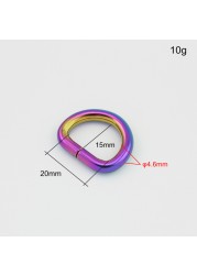 Heavy Duty Metal Sewing Rings, Rainbow Open D-Ring Belt Rings, 10-50 Pieces, Full Size 10-13-15-25-32-38mm, For Sewing Wholesale