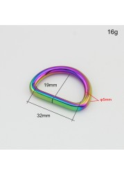 Heavy Duty Metal Sewing Rings, Rainbow Open D-Ring Belt Rings, 10-50 Pieces, Full Size 10-13-15-25-32-38mm, For Sewing Wholesale