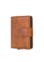 Leather Rfid Macsafe Card Holder Men Wallets Anti-theft Slim Thin Coin Pocket Smart Wallets Pop Up Male Purse Money Bags Vallet