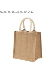 Durable Jute Shopping Bag Large Capacity Reusable Women Girls Travel Beach Bag Portable Bag Storage Organizer Handbag