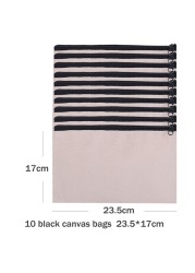 10pcs Empty Canvas Bags Cosmetic Zipper Bags Empty Pencil Bags DIY Pouches Craft Pencil Case Coin Customized Canvas Bag