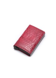 RFID Women Credit Card Holder Aluminum Metal Wallet Ladies Small Slim Business ID Card Holder Card Holder Bag Card Holders Pass Holder