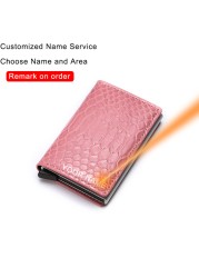 RFID Women Credit Card Holder Aluminum Metal Wallet Ladies Small Slim Business ID Card Holder Card Holder Bag Card Holders Pass Holder