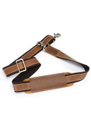 AIMIYOUNG Genuine Leather Bag Strap Men Shoulder Bag Handbag Wide Long Strap Real Leather Replacement Strap Adjustable Strap