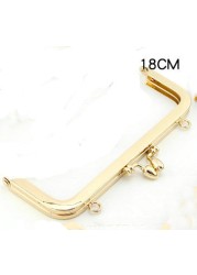 Delicate Head Buds No Screw Hole Purse Frame 10/12.5/15/18/20cm Golden DIY Handmade Kiss Lock Bag Coin Purse