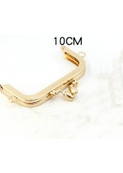 Delicate Head Buds No Screw Hole Purse Frame 10/12.5/15/18/20cm Golden DIY Handmade Kiss Lock Bag Coin Purse