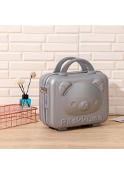14 Inch Rilakkuma Storage Box Makeup Box Mini Portable Suitcase With Password Lock Small Luggage Make Up Storage Case