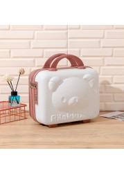 14 Inch Rilakkuma Storage Box Makeup Box Mini Portable Suitcase With Password Lock Small Luggage Make Up Storage Case