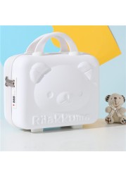 14 Inch Rilakkuma Storage Box Makeup Box Mini Portable Suitcase With Password Lock Small Luggage Make Up Storage Case