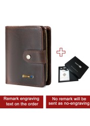 Bluetooth Smart Wallet Compatible Anti-lost Genuine Leather Men Wallets Card Holder Wallet Finder Gifts Free Engraving