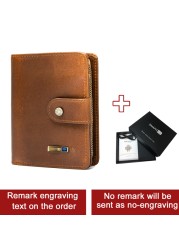 Bluetooth Smart Wallet Compatible Anti-lost Genuine Leather Men Wallets Card Holder Wallet Finder Gifts Free Engraving