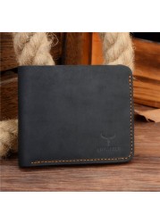 COWATHER Crazy Horse Leather Men Wallets Vintage Genuine Leather Wallet for Men Cowboy Top Leather Thin to Put Free Shipping