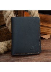 COWATHER Crazy Horse Leather Men Wallets Vintage Genuine Leather Wallet for Men Cowboy Top Leather Thin to Put Free Shipping