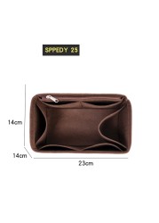 Felt Insert Bag Fit For Speedy 16 20 25 30 35 Women Bag Female Organizer For Cosmetic Pocket Mirror Keep Shape Improve Inner Space