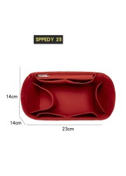 Felt Insert Bag Fit For Speedy 16 20 25 30 35 Women Bag Female Organizer For Cosmetic Pocket Mirror Keep Shape Improve Inner Space