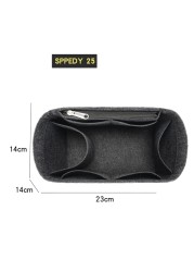 Felt Insert Bag Fit For Speedy 16 20 25 30 35 Women Bag Female Organizer For Cosmetic Pocket Mirror Keep Shape Improve Inner Space