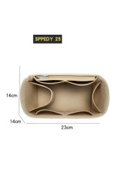 Felt Insert Bag Fit For Speedy 16 20 25 30 35 Women Bag Female Organizer For Cosmetic Pocket Mirror Keep Shape Improve Inner Space