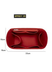 Felt Insert Bag Fit For Speedy 16 20 25 30 35 Women Bag Female Organizer For Cosmetic Pocket Mirror Keep Shape Improve Inner Space