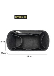 Felt Insert Bag Fit For Speedy 16 20 25 30 35 Women Bag Female Organizer For Cosmetic Pocket Mirror Keep Shape Improve Inner Space