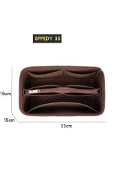 Felt Insert Bag Fit For Speedy 16 20 25 30 35 Women Bag Female Organizer For Cosmetic Pocket Mirror Keep Shape Improve Inner Space