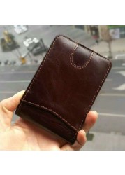 GENODERN Casual Small Wallet for Men Genuine Leather Male Slim Short Wallets Small Wallet with Card Holder Pocket Wallets