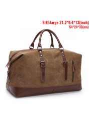 MARKROYAL Canvas Leather Men Travel Bags Carry On Luggage Bag Men Duffel Bag Handbag Large Travel Shopping Bag Weekend Bag Dropshipping