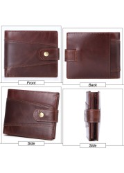 Super wallet men trifold genuine leather small wallet for men top quality male wallet zipper coin card holder men rfid wallet