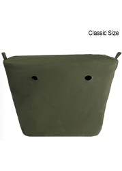 Classic Mini Size Waterproof Solid Canvas Insert Inner Liner Insert Zipper Pocket For Obag O Bag Silicone Handbag Bag