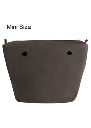 Classic Mini Size Waterproof Solid Canvas Insert Inner Liner Insert Zipper Pocket For Obag O Bag Silicone Handbag Bag