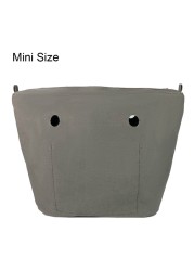 Classic Mini Size Waterproof Solid Canvas Insert Inner Liner Insert Zipper Pocket For Obag O Bag Silicone Handbag Bag