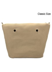 Classic Mini Size Waterproof Solid Canvas Insert Inner Liner Insert Zipper Pocket For Obag O Bag Silicone Handbag Bag