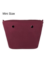 Classic Mini Size Waterproof Solid Canvas Insert Inner Liner Insert Zipper Pocket For Obag O Bag Silicone Handbag Bag