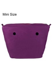 Classic Mini Size Waterproof Solid Canvas Insert Inner Liner Insert Zipper Pocket For Obag O Bag Silicone Handbag Bag