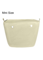 Classic Mini Size Waterproof Solid Canvas Insert Inner Liner Insert Zipper Pocket For Obag O Bag Silicone Handbag Bag