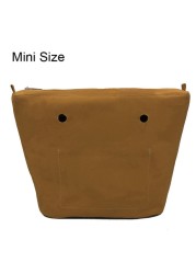 Classic Mini Size Waterproof Solid Canvas Insert Inner Liner Insert Zipper Pocket For Obag O Bag Silicone Handbag Bag